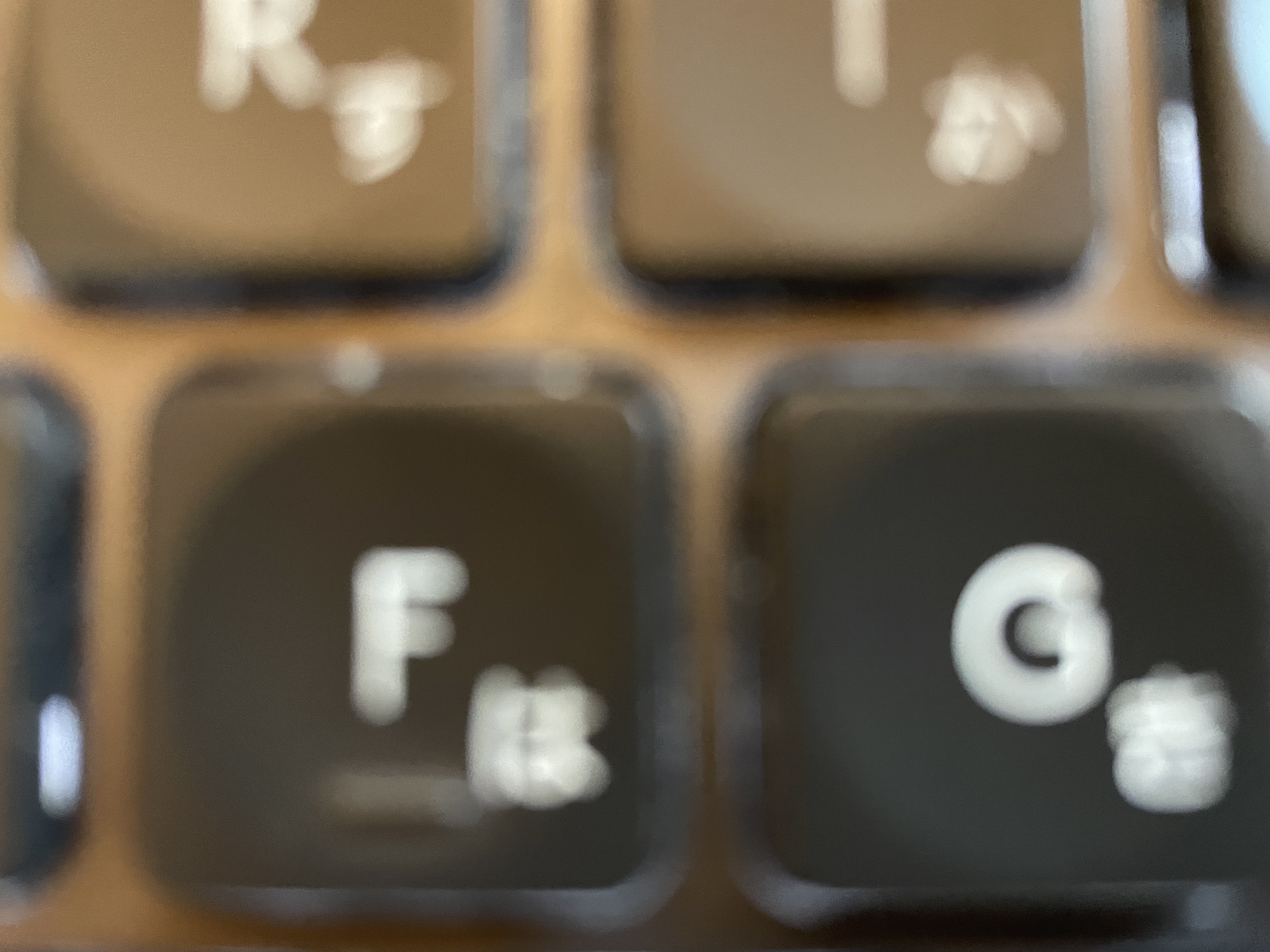 ぼやけたキーボードのキー